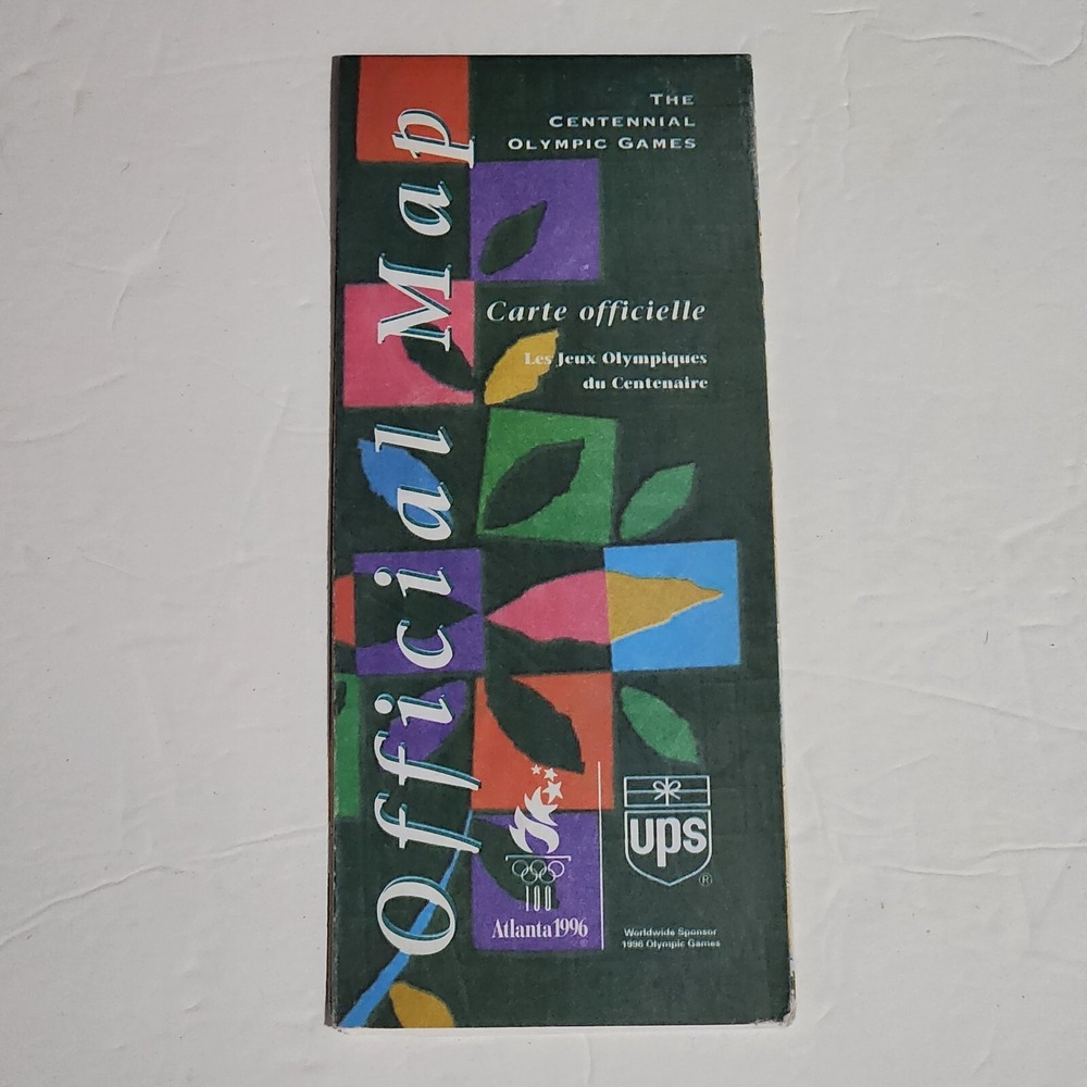 1996 Atlanta Centennial Olympic Games Official Map Unused English French UPS